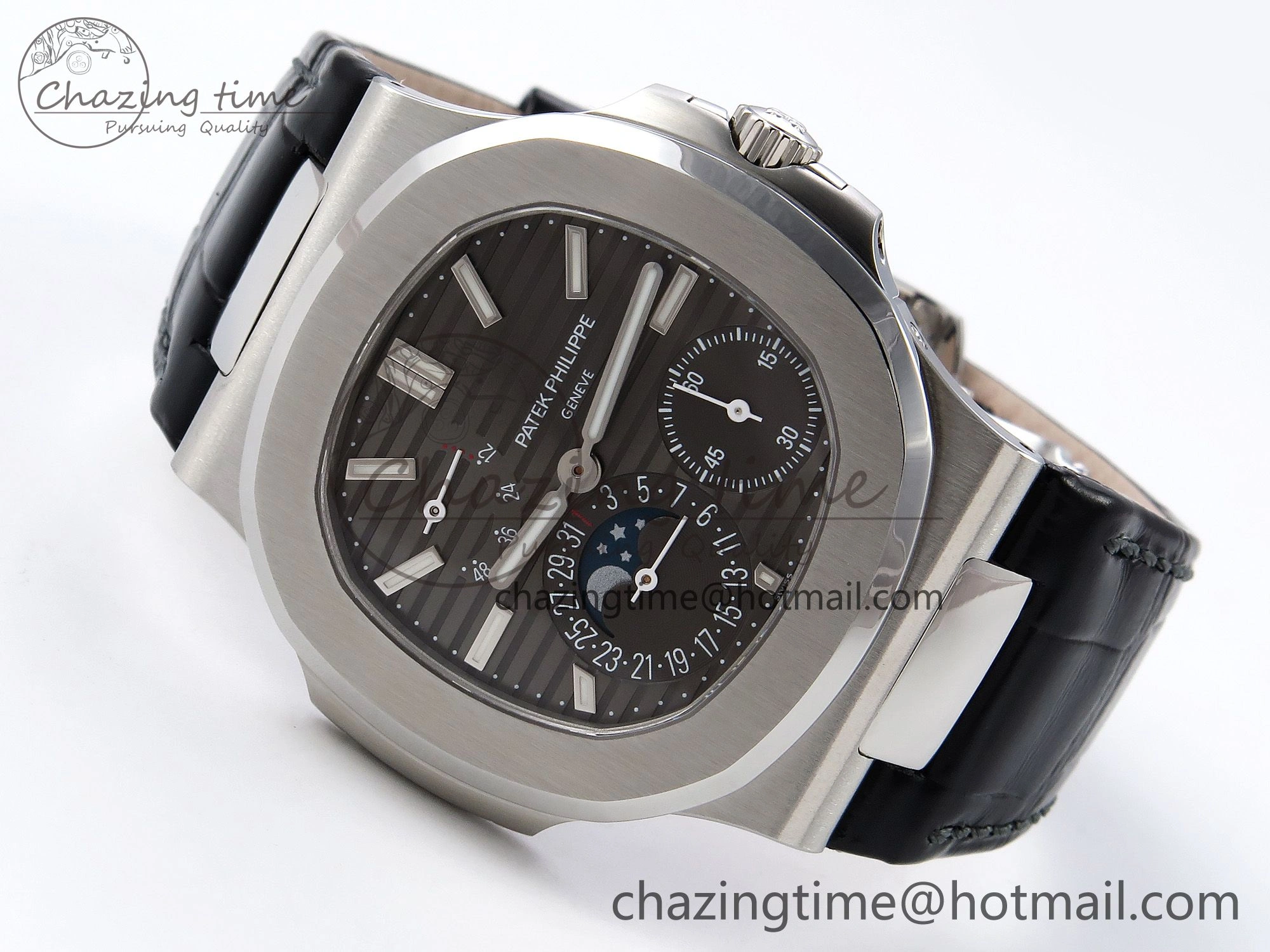 SmartChoice Nautilus 5712 SS PPF 1:1 Best Edition Gray Dial on Black Leather Strap A240 Super Clone V 8722