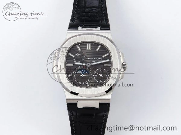 SmartChoice Nautilus 5712 SS PPF 1:1 Best Edition Gray Dial on Black Leather Strap A240 Super Clone V 8722