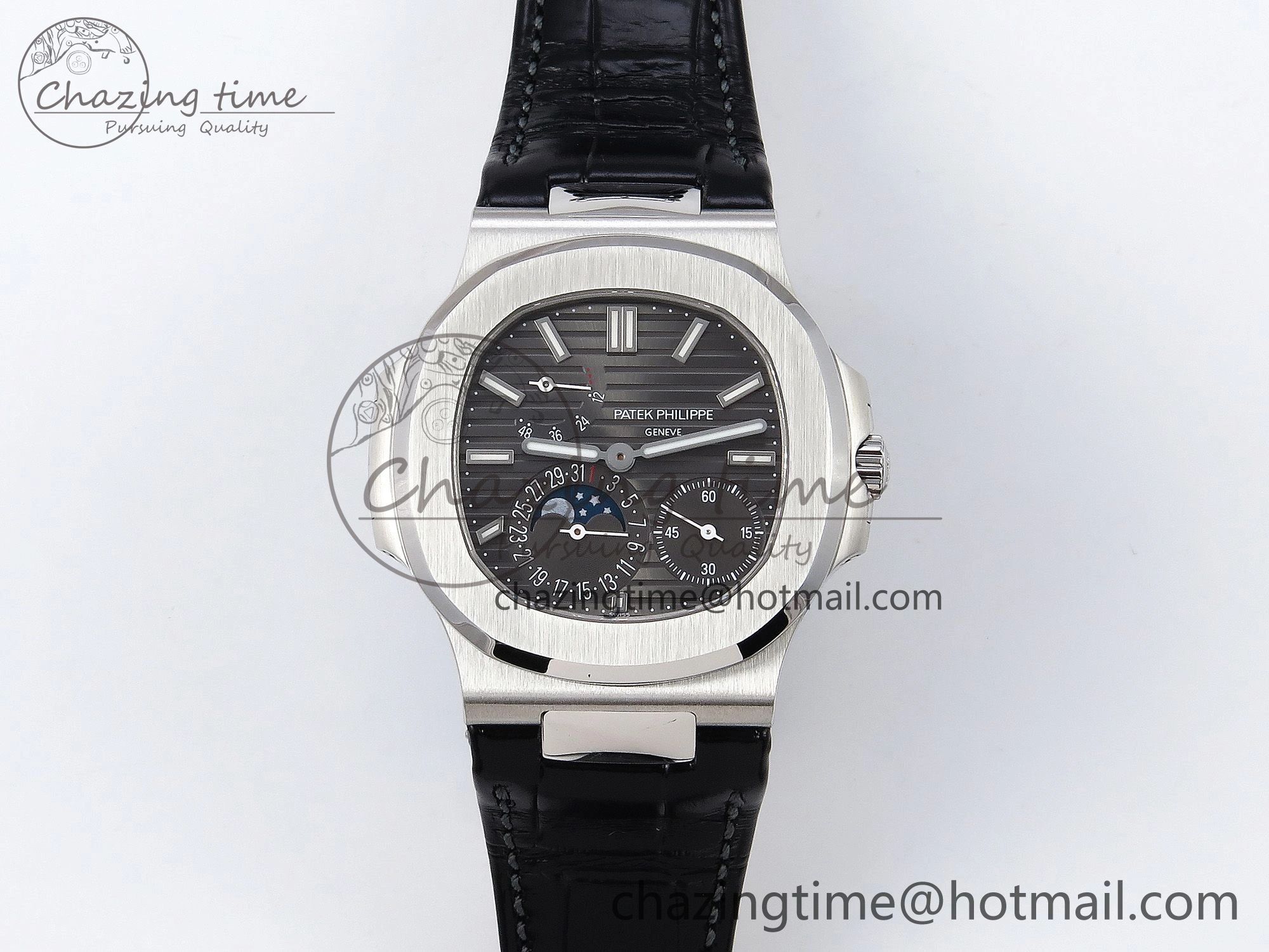 SmartChoice Nautilus 5712 SS PPF 1:1 Best Edition Gray Dial on Black Leather Strap A240 Super Clone V 8722