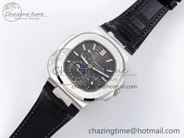 SmartChoice Nautilus 5712 SS PPF 1:1 Best Edition Gray Dial on Black Leather Strap A240 Super Clone V 8722