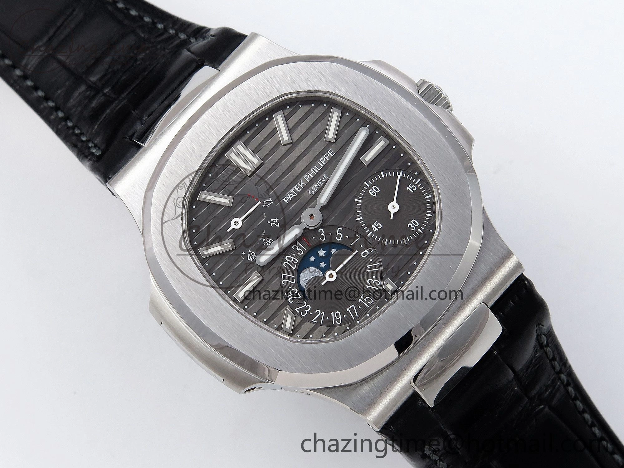 SmartChoice Nautilus 5712 SS PPF 1:1 Best Edition Gray Dial on Black Leather Strap A240 Super Clone V 8722