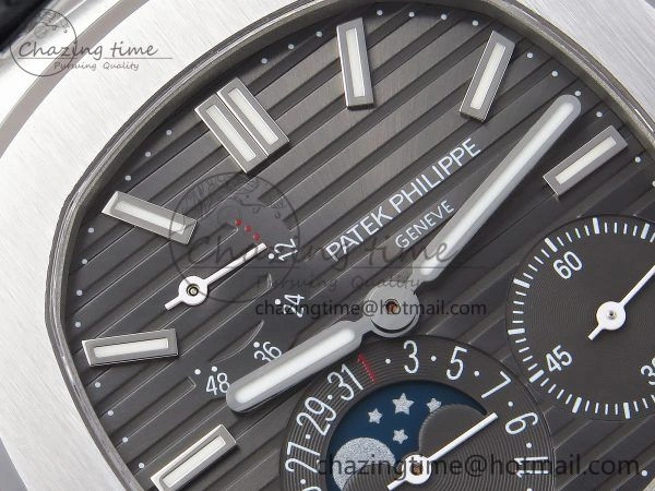 SmartChoice Nautilus 5712 SS PPF 1:1 Best Edition Gray Dial on Black Leather Strap A240 Super Clone V 8722