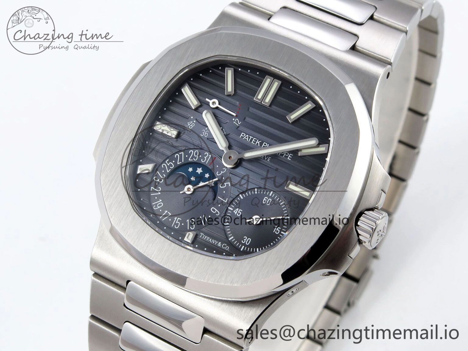 Nautilus 5712 Tiffany PPF 1:1 Best Edition Blue Dial on SS Bracelet A240 Super Clone V TimelessDesign 8716