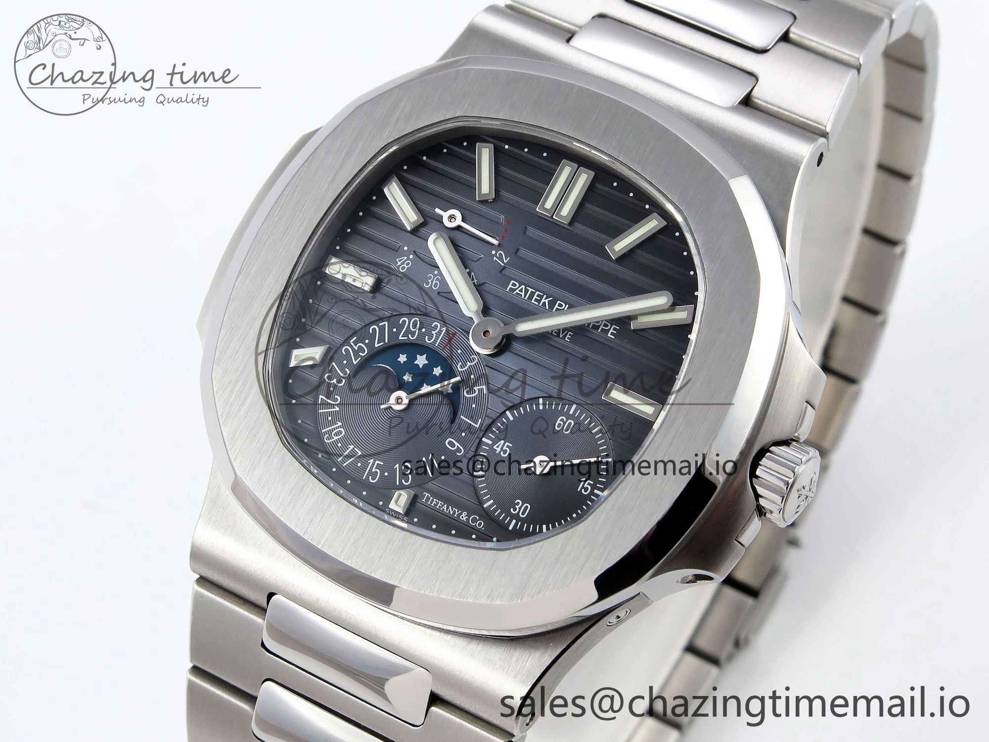 Nautilus 5712 Tiffany PPF 1:1 Best Edition Blue Dial on SS Bracelet A240 Super Clone V TimelessDesign 8716