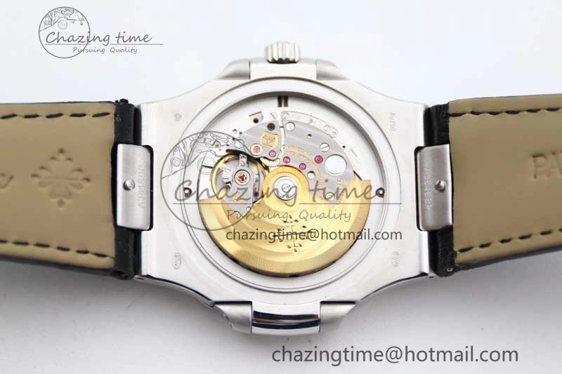 Nautilus 5719 GSF 1:1 Best Edition Full Diamonds Dial and Black Leather Strap 324CS Reliable 8794