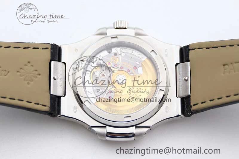 Nautilus 5719 GSF 1:1 Best Edition Full Diamonds Dial and Black Leather Strap 324CS Reliable 8794