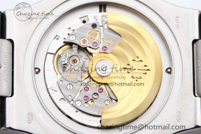 Nautilus 5719 GSF 1:1 Best Edition Full Diamonds Dial and Black Leather Strap 324CS Reliable 8794