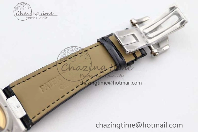 Nautilus 5719 GSF 1:1 Best Edition Full Diamonds Dial and Black Leather Strap 324CS Reliable 8794
