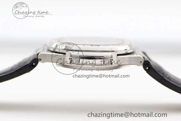 Nautilus 5719 GSF 1:1 Best Edition Full Diamonds Dial and Black Leather Strap 324CS Reliable 8794