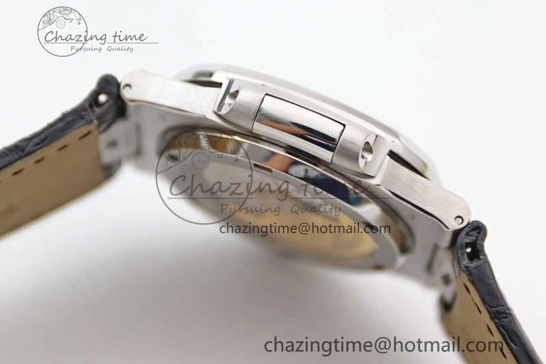 Nautilus 5719 GSF 1:1 Best Edition Full Diamonds Dial and Black Leather Strap 324CS Reliable 8794