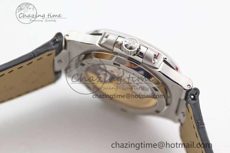 Nautilus 5719 GSF 1:1 Best Edition Full Diamonds Dial and Black Leather Strap 324CS Reliable 8794