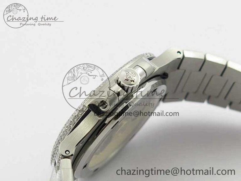 MoistureWicking Nautilus 5719 1G PPF 1:1 Best Edition Full Diamonds Dial and Bracelet 324CS (Free box) 8953