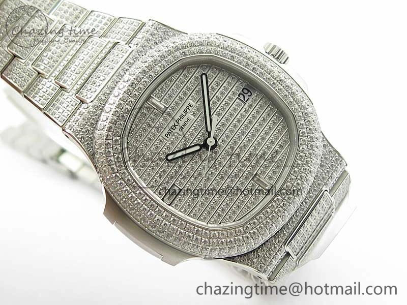 MoistureWicking Nautilus 5719 1G PPF 1:1 Best Edition Full Diamonds Dial and Bracelet 324CS (Free box) 8953