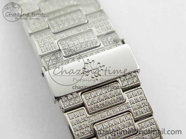 MoistureWicking Nautilus 5719 1G PPF 1:1 Best Edition Full Diamonds Dial and Bracelet 324CS (Free box) 8953