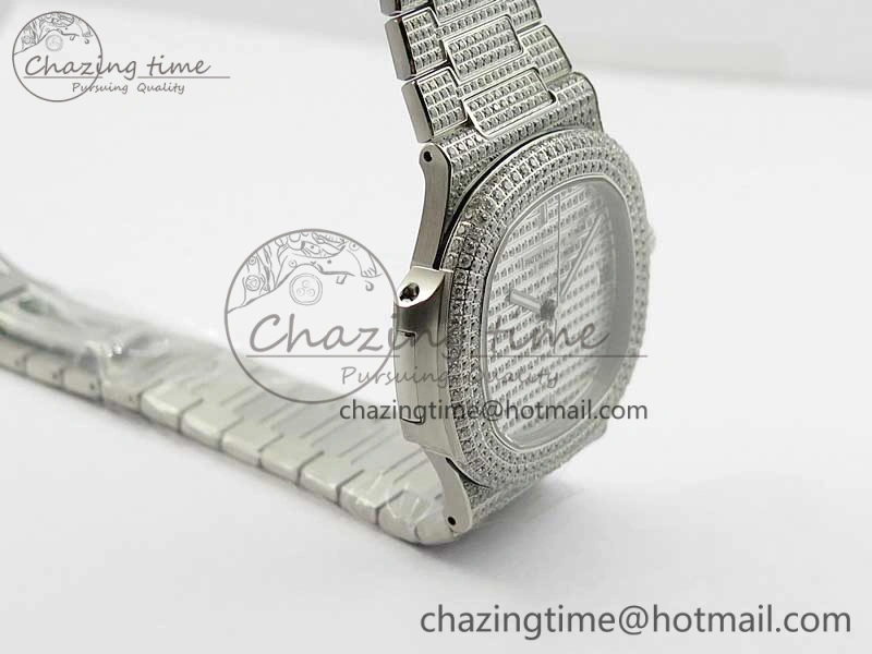 MoistureWicking Nautilus 5719 1G PPF 1:1 Best Edition Full Diamonds Dial and Bracelet 324CS (Free box) 8953
