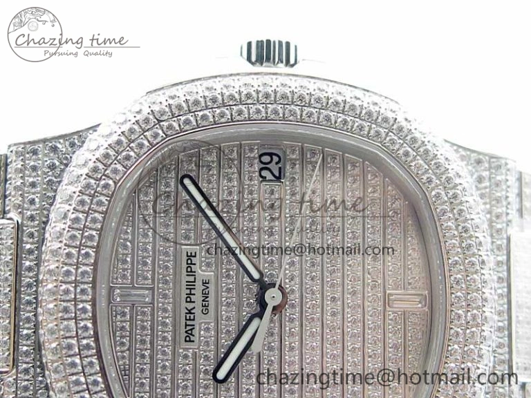 MoistureWicking Nautilus 5719 1G PPF 1:1 Best Edition Full Diamonds Dial and Bracelet 324CS (Free box) 8953