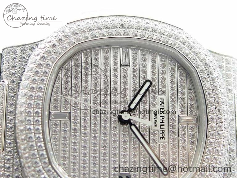 MoistureWicking Nautilus 5719 1G PPF 1:1 Best Edition Full Diamonds Dial and Bracelet 324CS (Free box) 8953