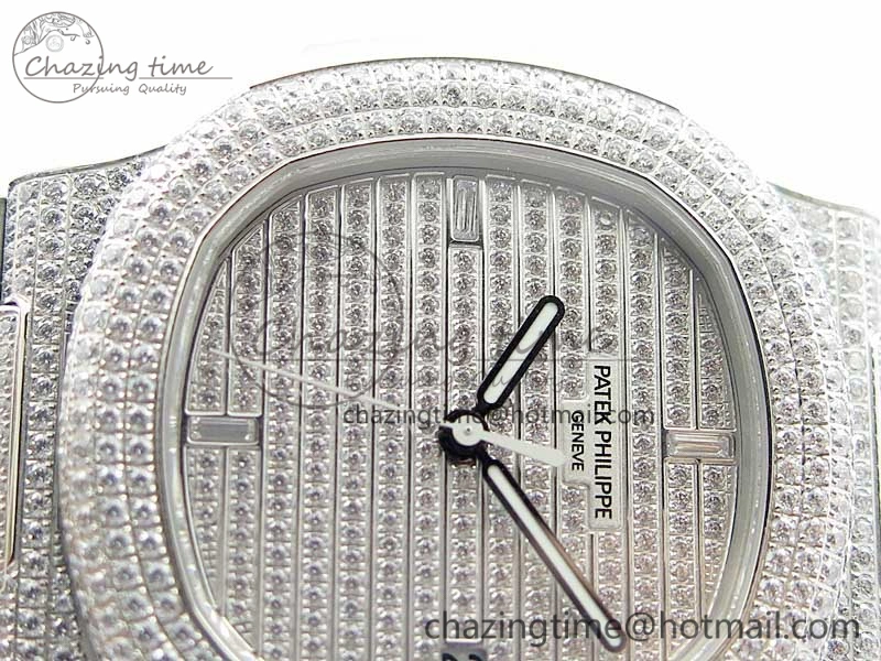 MoistureWicking Nautilus 5719 1G PPF 1:1 Best Edition Full Diamonds Dial and Bracelet 324CS (Free box) 8953