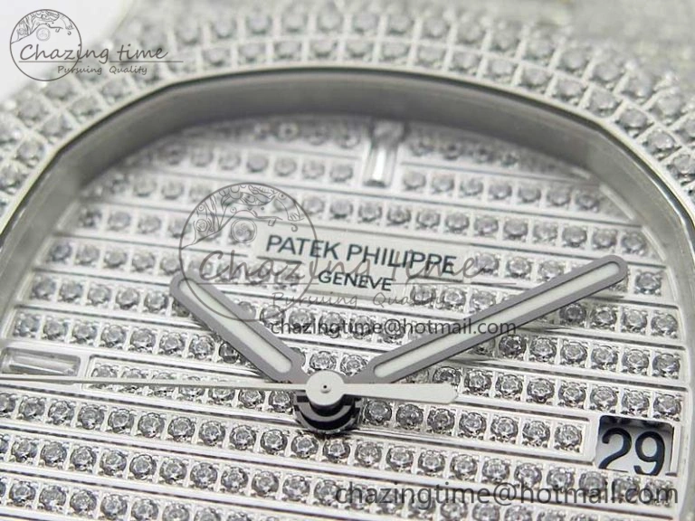 MoistureWicking Nautilus 5719 1G PPF 1:1 Best Edition Full Diamonds Dial and Bracelet 324CS (Free box) 8953