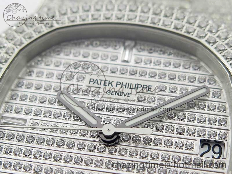 MoistureWicking Nautilus 5719 1G PPF 1:1 Best Edition Full Diamonds Dial and Bracelet 324CS (Free box) 8953