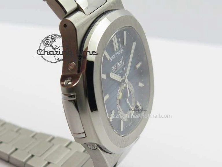 Nautilus 5726 Complicated SS Blue Textured Dial On SS Bracelet A Comfortable 9075