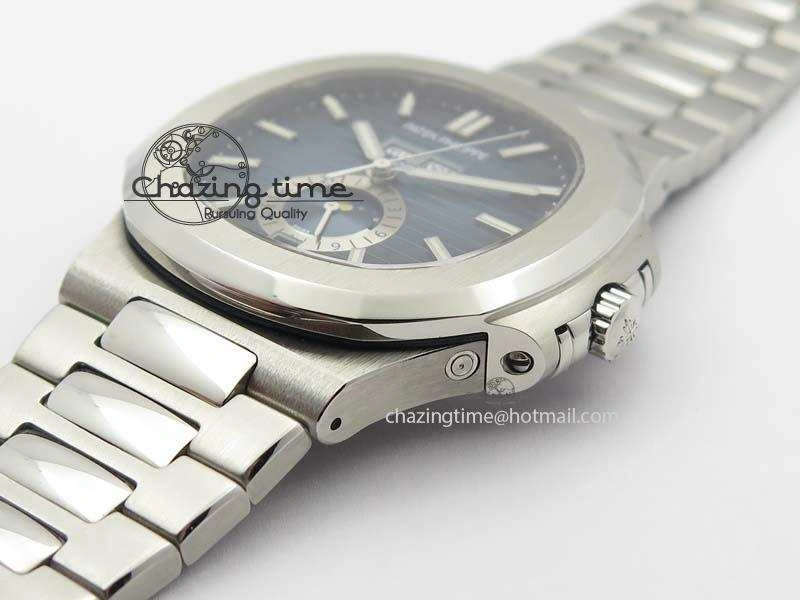Nautilus 5726 Complicated SS Blue Textured Dial On SS Bracelet A Comfortable 9075