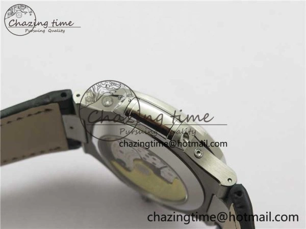Nautilus 5726 Complicated SS GRF 1:1 Best Edition Black Textured Dial on Black Leather Strap A324 V Minimalist 8868