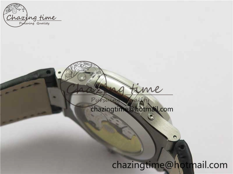 Nautilus 5726 Complicated SS GRF 1:1 Best Edition Black Textured Dial on Black Leather Strap A324 V Minimalist 8868