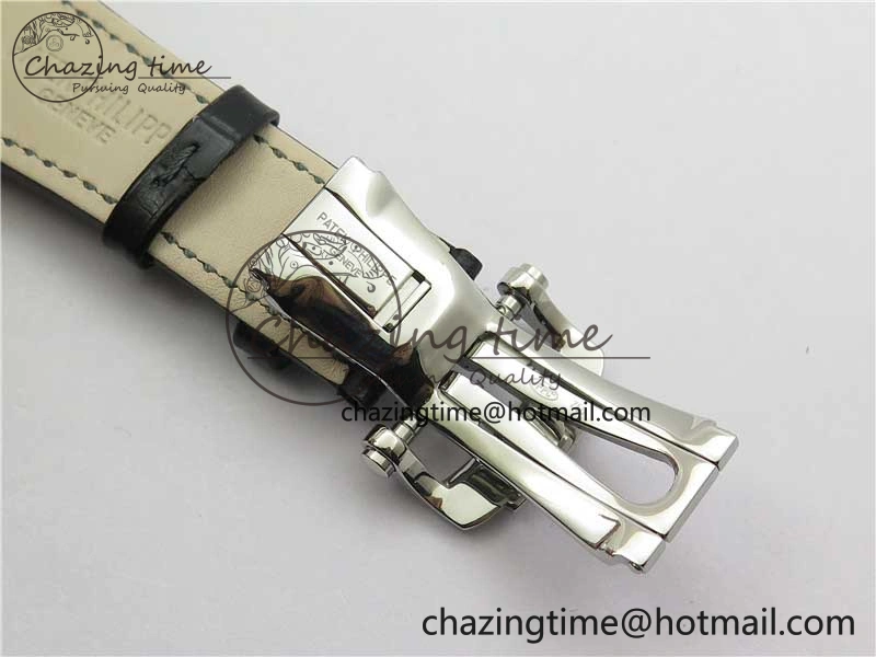 Nautilus 5726 Complicated SS GRF 1:1 Best Edition Black Textured Dial on Black Leather Strap A324 V Minimalist 8868