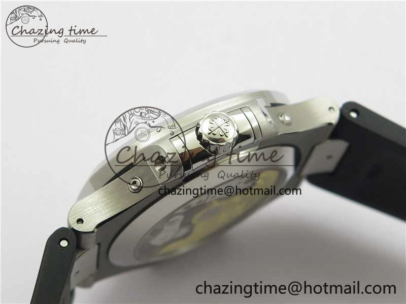 Elegant Nautilus 5726 Complicated SS GRF 1:1 Best Edition Black Textured Dial on Black Rubber Strap A324 V 8870