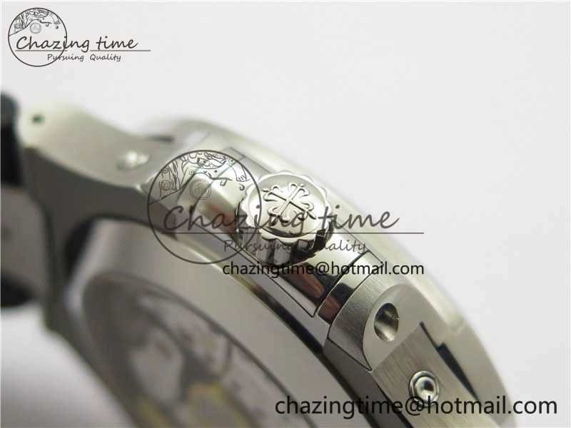 Elegant Nautilus 5726 Complicated SS GRF 1:1 Best Edition Black Textured Dial on Black Rubber Strap A324 V 8870
