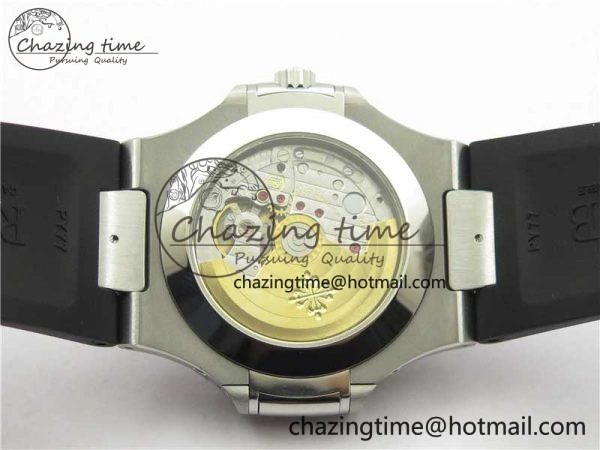 Elegant Nautilus 5726 Complicated SS GRF 1:1 Best Edition Black Textured Dial on Black Rubber Strap A324 V 8870