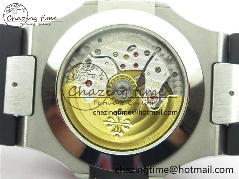 Elegant Nautilus 5726 Complicated SS GRF 1:1 Best Edition Black Textured Dial on Black Rubber Strap A324 V 8870