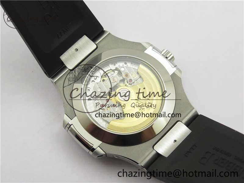 Elegant Nautilus 5726 Complicated SS GRF 1:1 Best Edition Black Textured Dial on Black Rubber Strap A324 V 8870