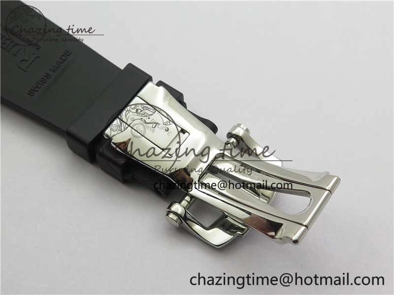 Elegant Nautilus 5726 Complicated SS GRF 1:1 Best Edition Black Textured Dial on Black Rubber Strap A324 V 8870
