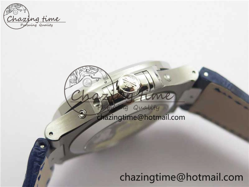 Upgraded Nautilus 5726 Complicated SS GRF 1:1 Best Edition Blue Textured Dial on Blue Leather Strap A324 V 8866