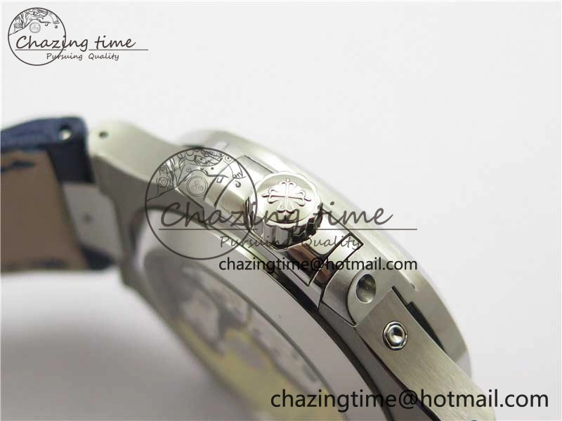 Upgraded Nautilus 5726 Complicated SS GRF 1:1 Best Edition Blue Textured Dial on Blue Leather Strap A324 V 8866