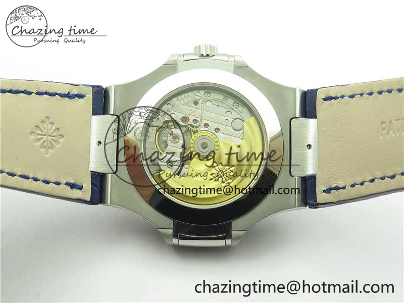 Upgraded Nautilus 5726 Complicated SS GRF 1:1 Best Edition Blue Textured Dial on Blue Leather Strap A324 V 8866