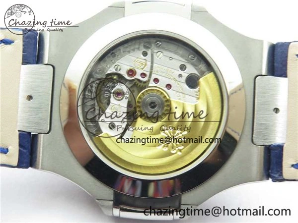 Upgraded Nautilus 5726 Complicated SS GRF 1:1 Best Edition Blue Textured Dial on Blue Leather Strap A324 V 8866