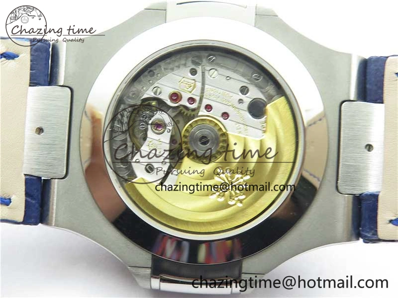 Upgraded Nautilus 5726 Complicated SS GRF 1:1 Best Edition Blue Textured Dial on Blue Leather Strap A324 V 8866