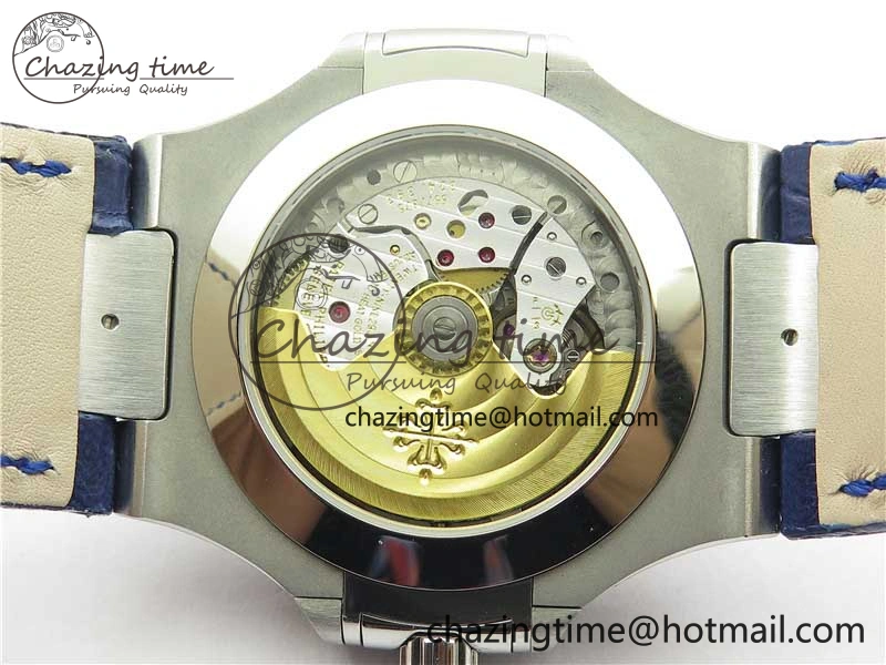 Upgraded Nautilus 5726 Complicated SS GRF 1:1 Best Edition Blue Textured Dial on Blue Leather Strap A324 V 8866