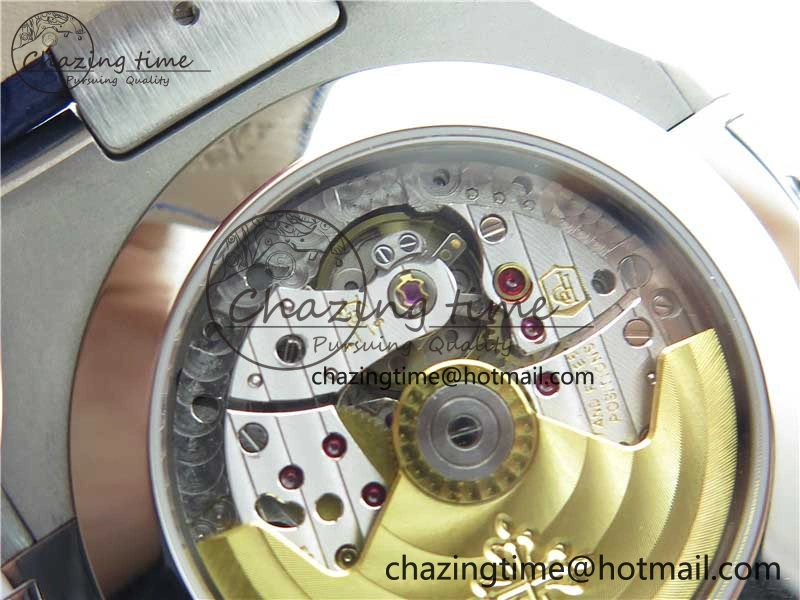 Upgraded Nautilus 5726 Complicated SS GRF 1:1 Best Edition Blue Textured Dial on Blue Leather Strap A324 V 8866