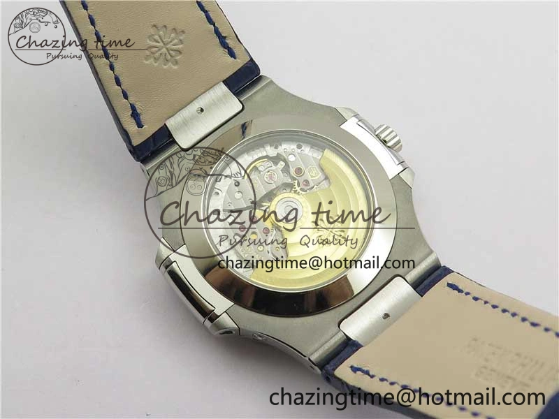 Upgraded Nautilus 5726 Complicated SS GRF 1:1 Best Edition Blue Textured Dial on Blue Leather Strap A324 V 8866