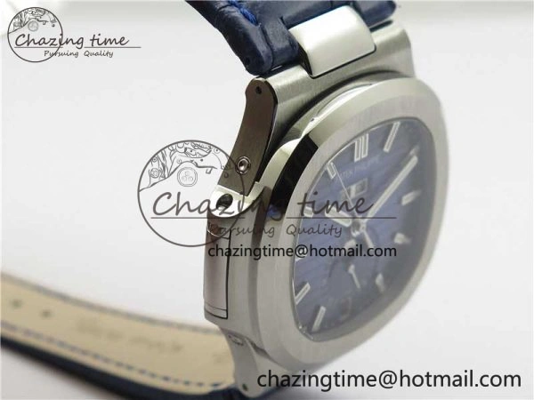 Upgraded Nautilus 5726 Complicated SS GRF 1:1 Best Edition Blue Textured Dial on Blue Leather Strap A324 V 8866
