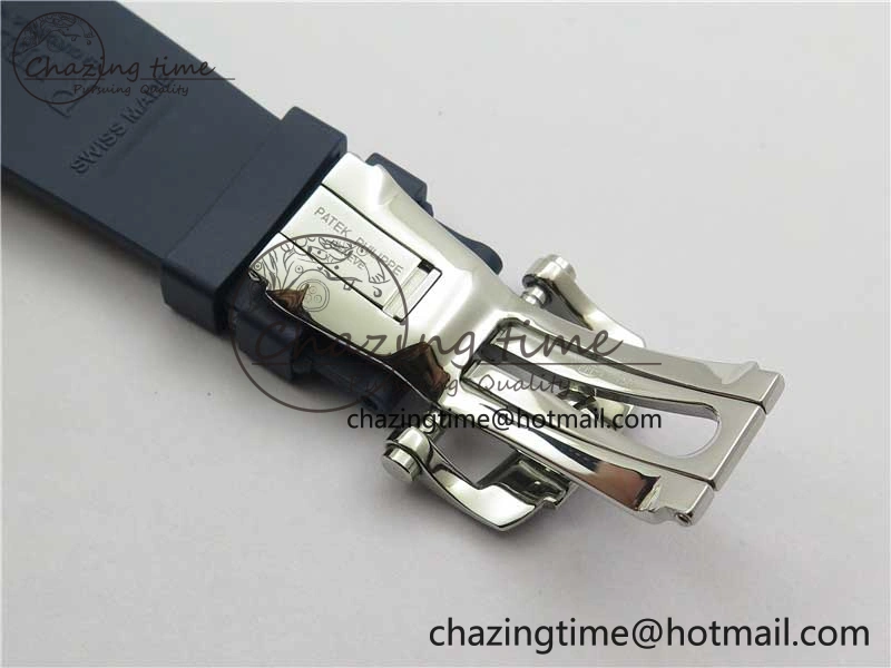 Nautilus 5726 Complicated SS GRF 1:1 Best Edition Blue Textured Dial on Blue Rubber Strap A324 V Affordable 8869
