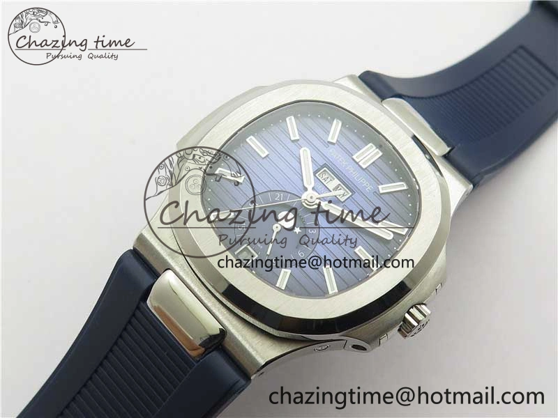Nautilus 5726 Complicated SS GRF 1:1 Best Edition Blue Textured Dial on Blue Rubber Strap A324 V Affordable 8869