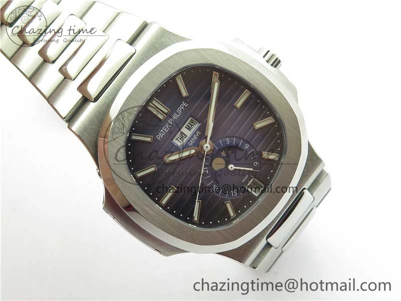 Nautilus 5726 Complicated SS GRF 1:1 Best Edition Blue Textured Dial on SS Bracelet A324 V DailyWear 8873