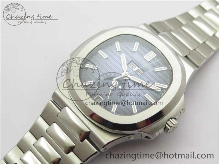 Nautilus 5726 Complicated SS GRF 1:1 Best Edition Blue Textured Dial on SS Bracelet A324 V DailyWear 8873