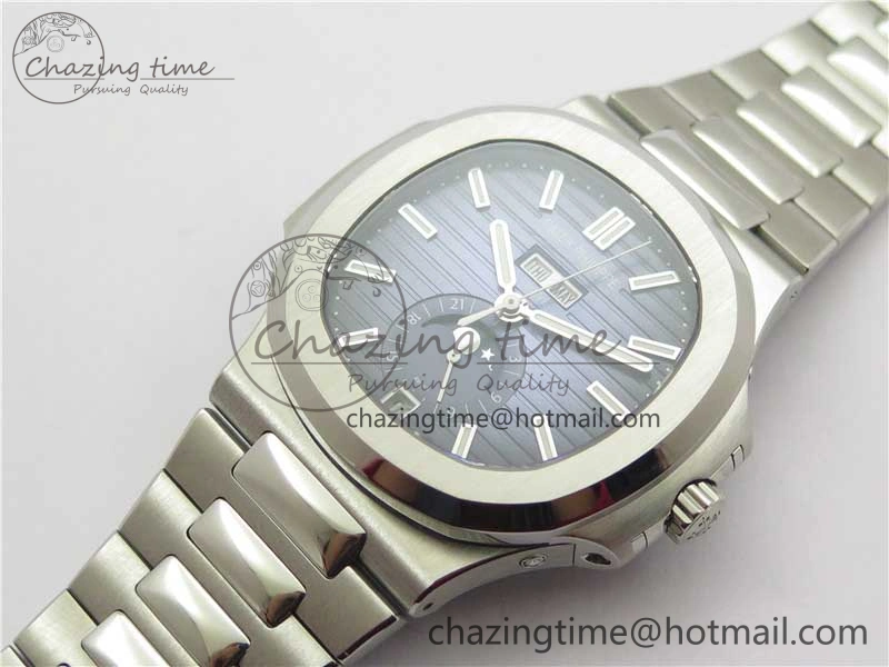 Nautilus 5726 Complicated SS GRF 1:1 Best Edition Blue Textured Dial on SS Bracelet A324 V DailyWear 8873