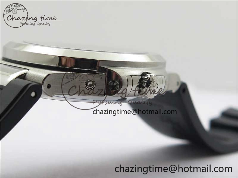 Nautilus 5726 Complicated SS GRF 1:1 Best Edition White Textured Dial on Black Rubber Strap A324 V Comfortable 8871